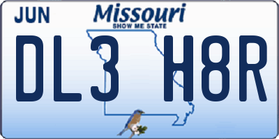 MO license plate DL3H8R
