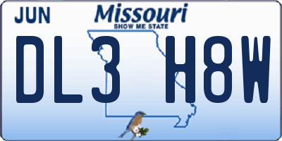 MO license plate DL3H8W