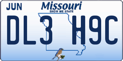 MO license plate DL3H9C
