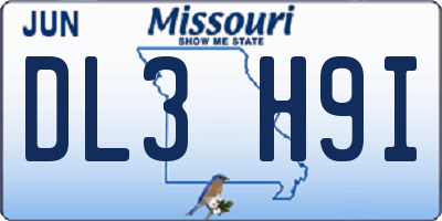 MO license plate DL3H9I