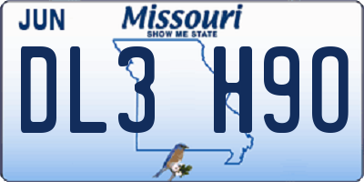 MO license plate DL3H9O