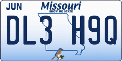MO license plate DL3H9Q