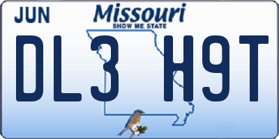 MO license plate DL3H9T