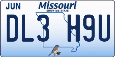 MO license plate DL3H9U
