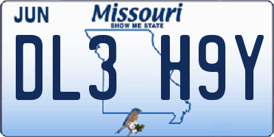 MO license plate DL3H9Y