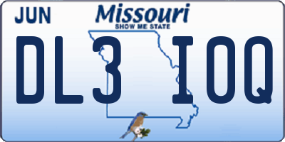 MO license plate DL3I0Q
