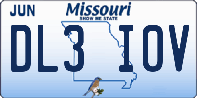 MO license plate DL3I0V