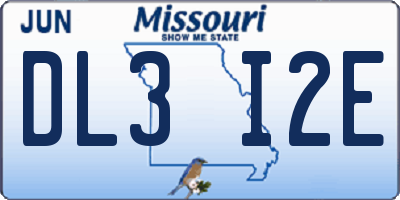 MO license plate DL3I2E