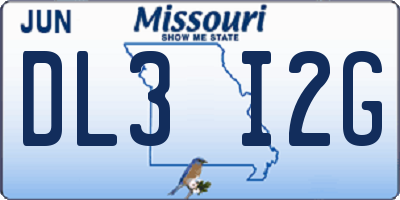 MO license plate DL3I2G
