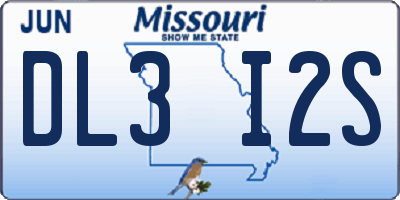 MO license plate DL3I2S