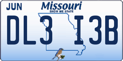 MO license plate DL3I3B