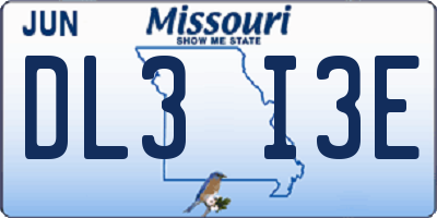 MO license plate DL3I3E