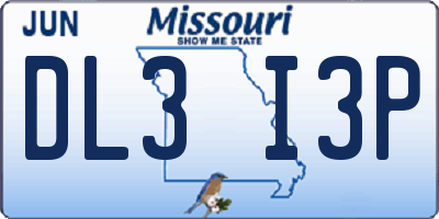 MO license plate DL3I3P