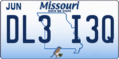 MO license plate DL3I3Q