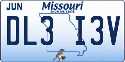 MO license plate DL3I3V