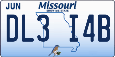 MO license plate DL3I4B