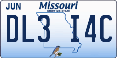 MO license plate DL3I4C