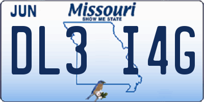 MO license plate DL3I4G
