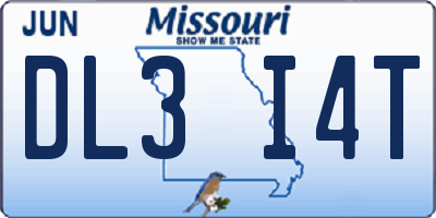 MO license plate DL3I4T