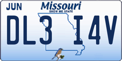 MO license plate DL3I4V