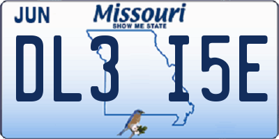 MO license plate DL3I5E
