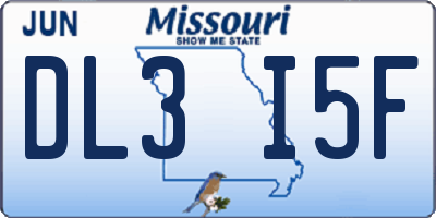 MO license plate DL3I5F