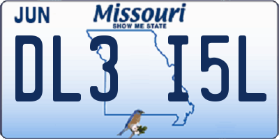 MO license plate DL3I5L