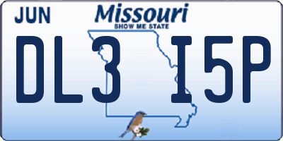 MO license plate DL3I5P