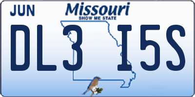 MO license plate DL3I5S