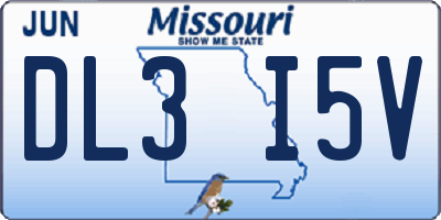 MO license plate DL3I5V