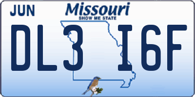 MO license plate DL3I6F