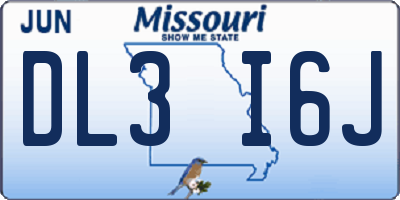 MO license plate DL3I6J