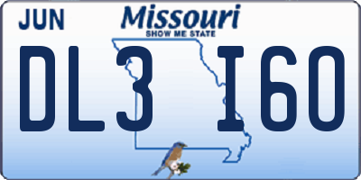 MO license plate DL3I6O