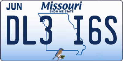 MO license plate DL3I6S