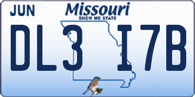 MO license plate DL3I7B