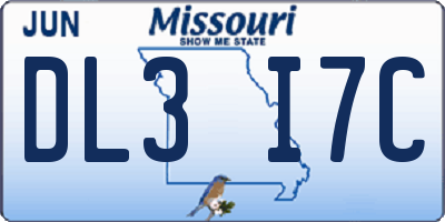 MO license plate DL3I7C