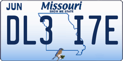 MO license plate DL3I7E