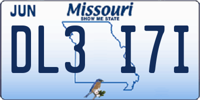 MO license plate DL3I7I