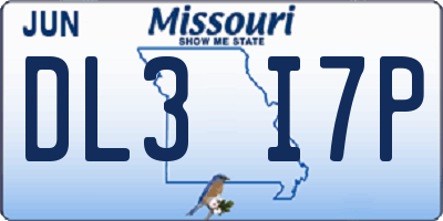 MO license plate DL3I7P