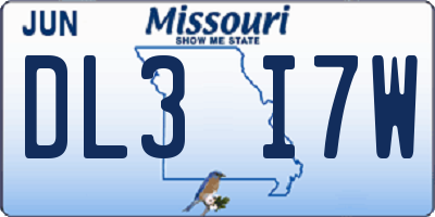 MO license plate DL3I7W