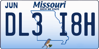 MO license plate DL3I8H