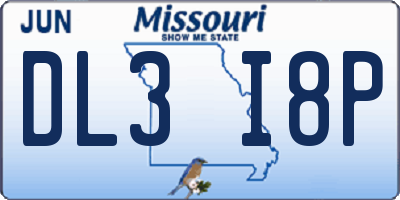 MO license plate DL3I8P