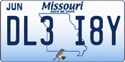 MO license plate DL3I8Y