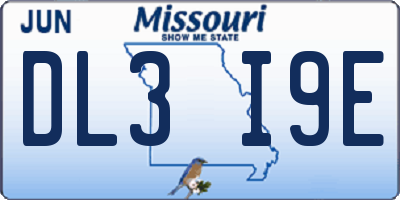 MO license plate DL3I9E