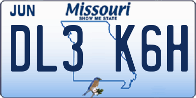 MO license plate DL3K6H