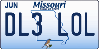 MO license plate DL3L0L