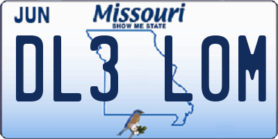 MO license plate DL3L0M