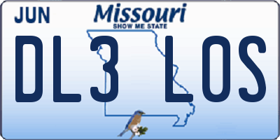 MO license plate DL3L0S