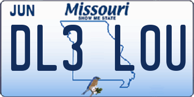 MO license plate DL3L0U