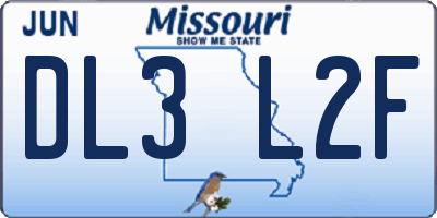 MO license plate DL3L2F